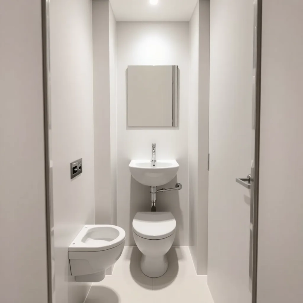 Minimalne wymiary WC z umywalka