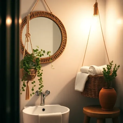 łazienka boho  inspiracje