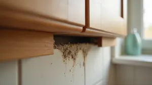 szczelina między szafką a ścianą