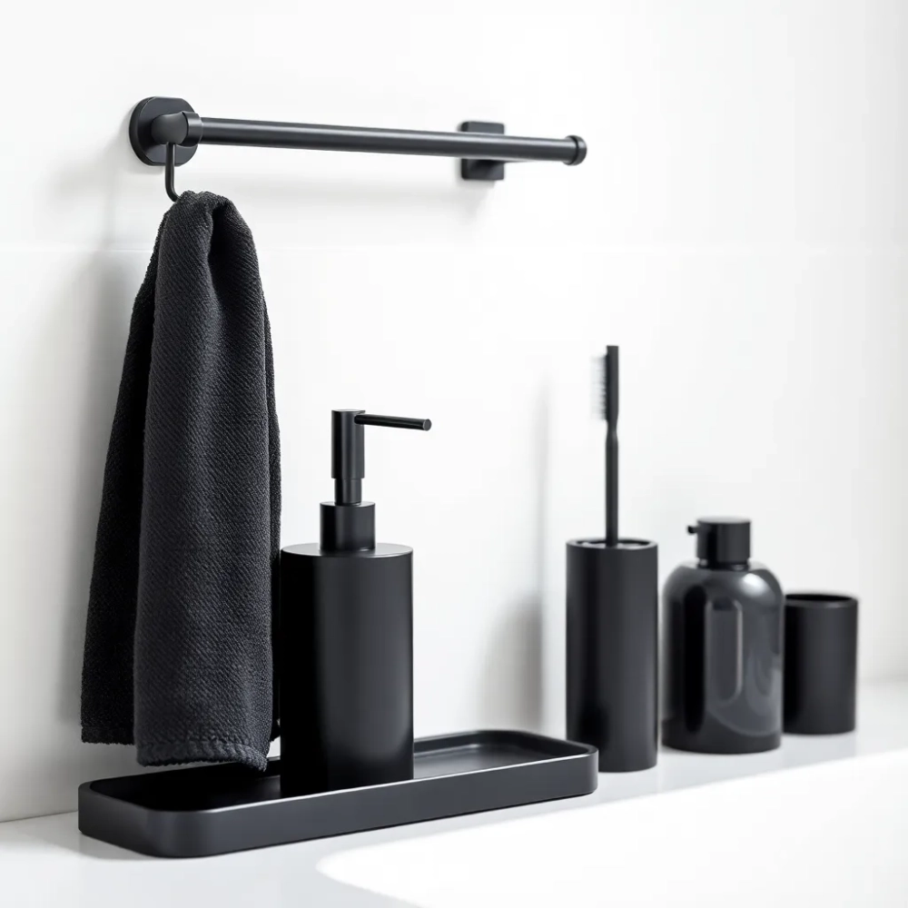 Akcesoria do łazienki czarne