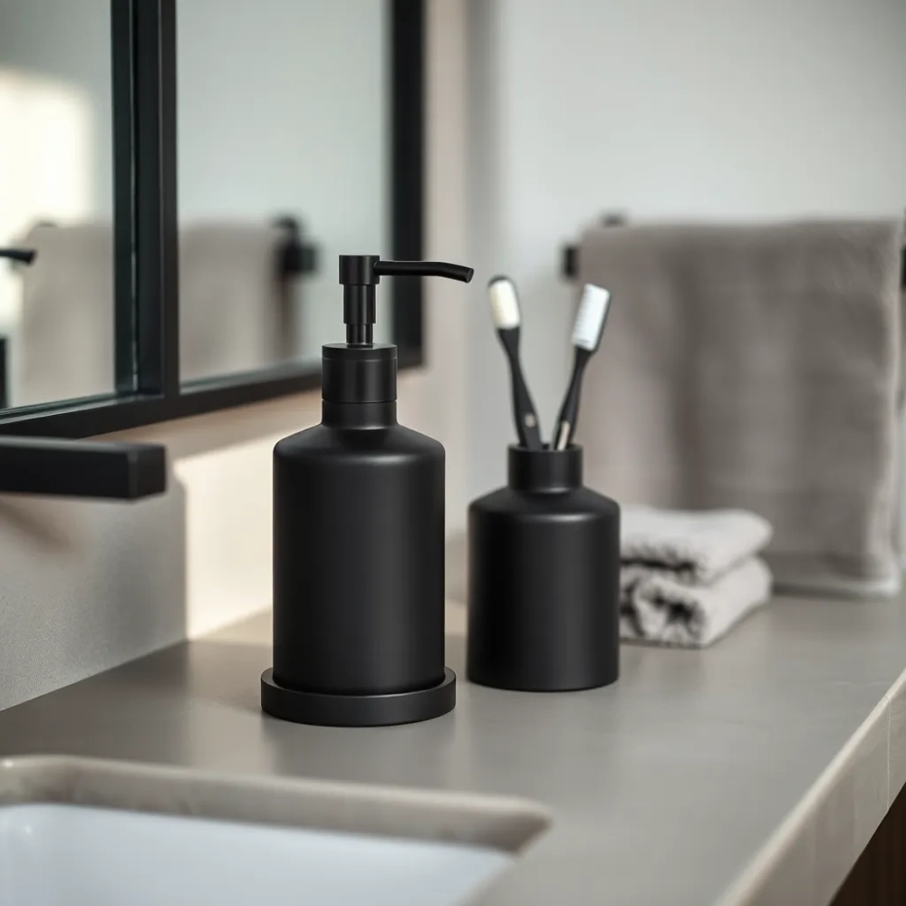 Akcesoria do łazienki czarny mat