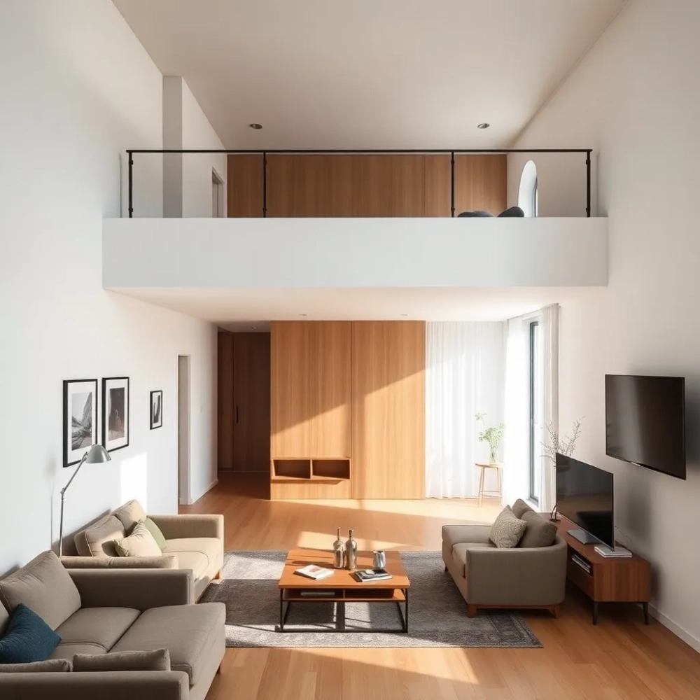 Antresola w salonie w bloku