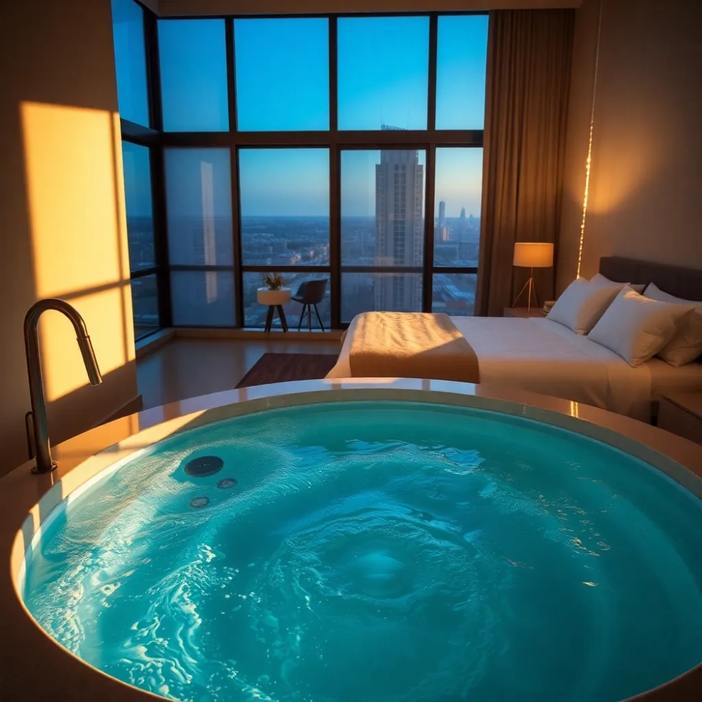 Apartament z jacuzzi w pokoju Trójmiasto