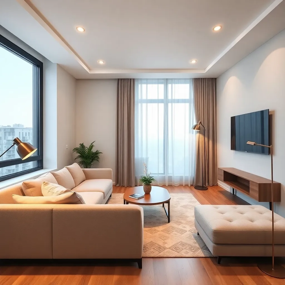 Aranżacja salonu w bloku 25m2