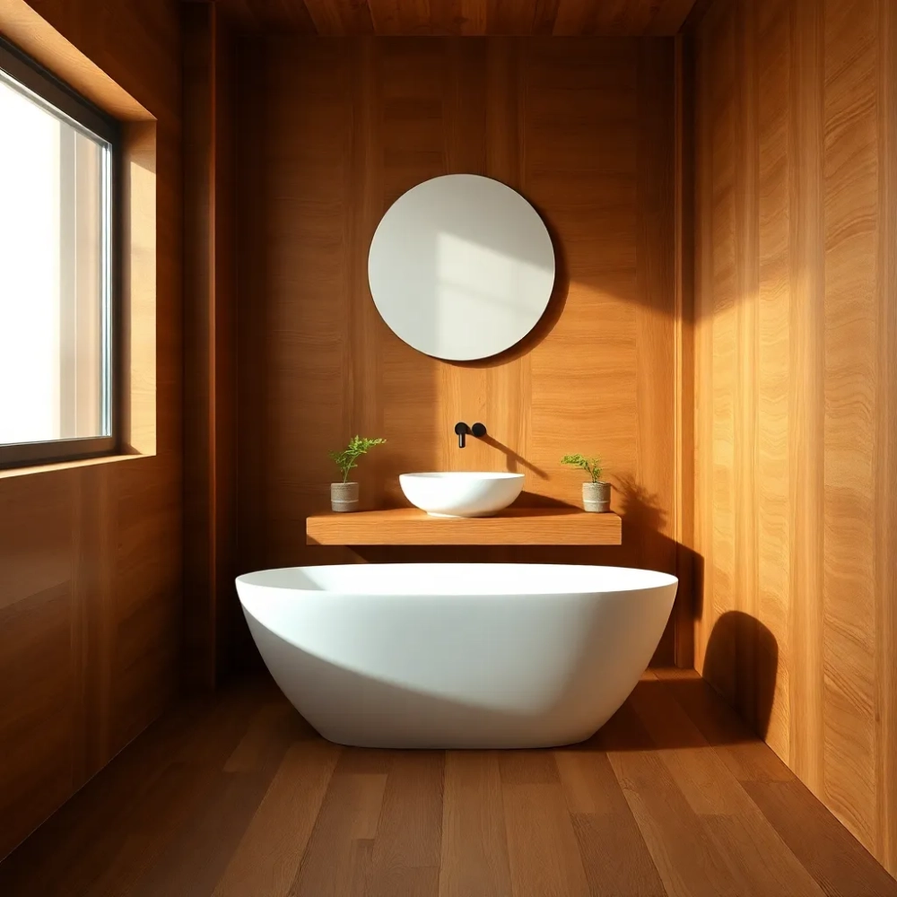 Aranżację łazienki w drewnie