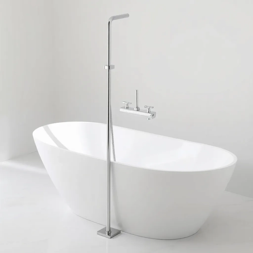 Bateria wannowa stojąca z prysznicem