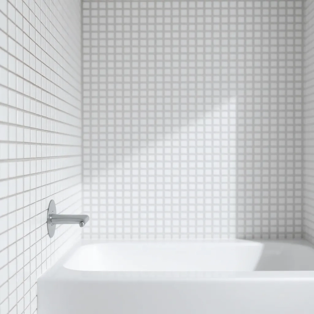 Biała mozaika do łazienki