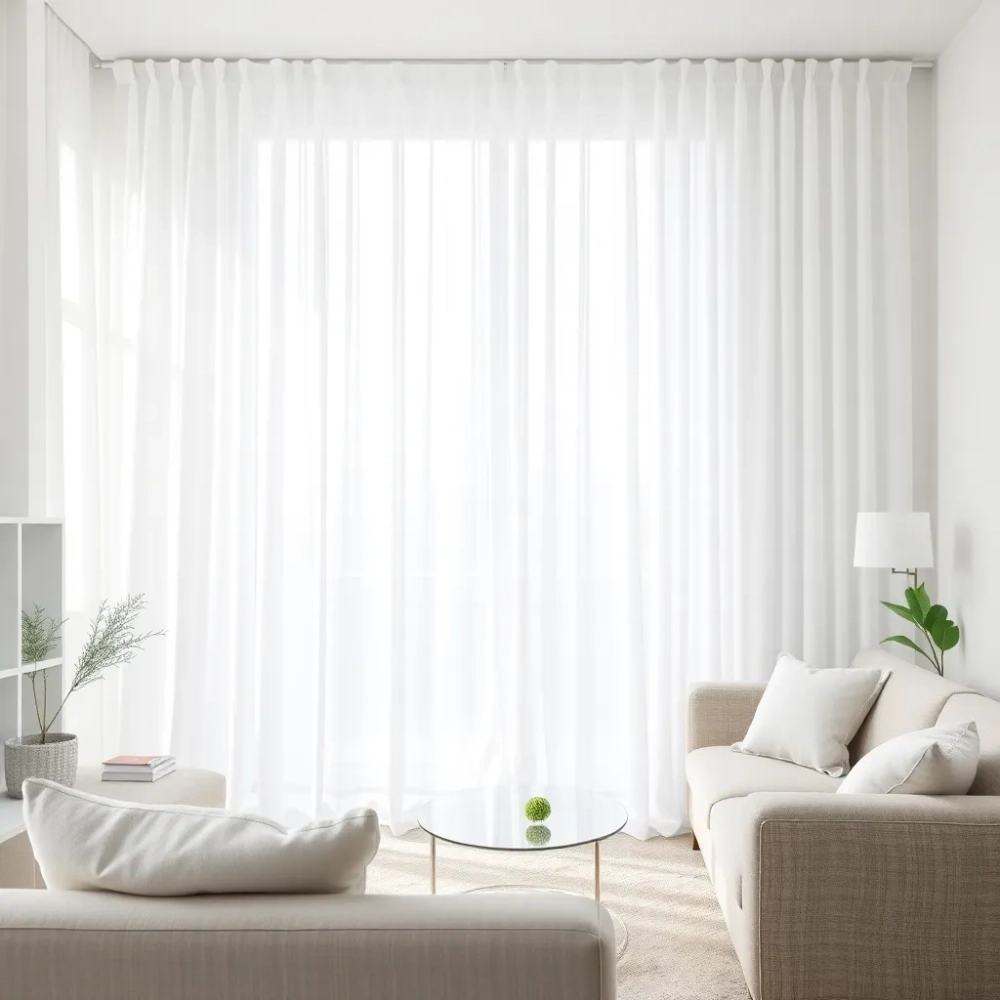 Białe firanki do salonu nowoczesne