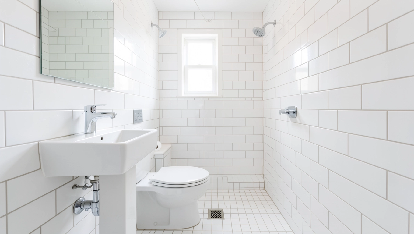 białe płytki w łazience