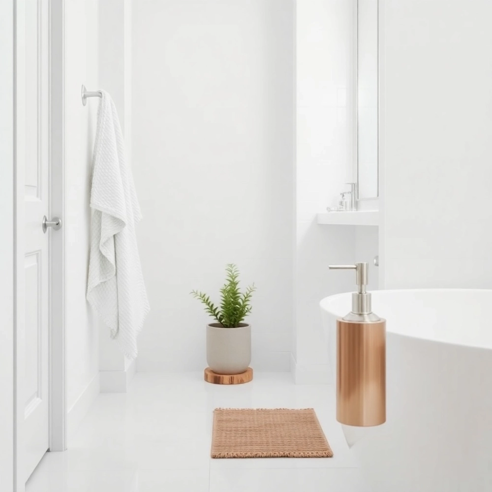 białoszara łazienka jakie dodatki