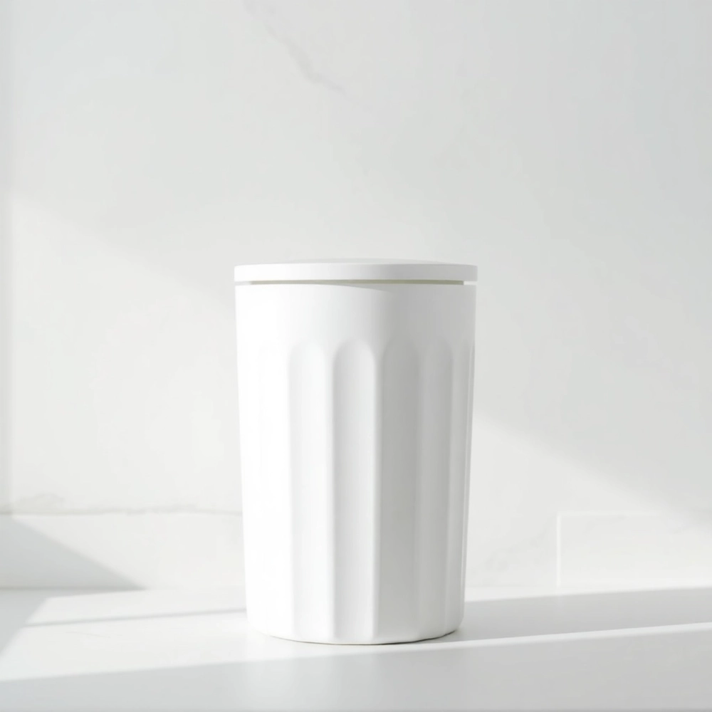 Biały kosz na śmieci do łazienki