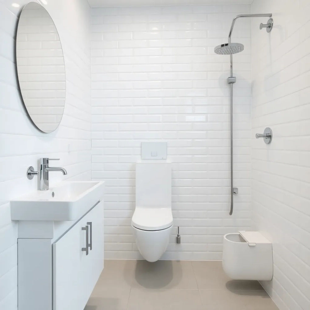 Biały montaż łazienki