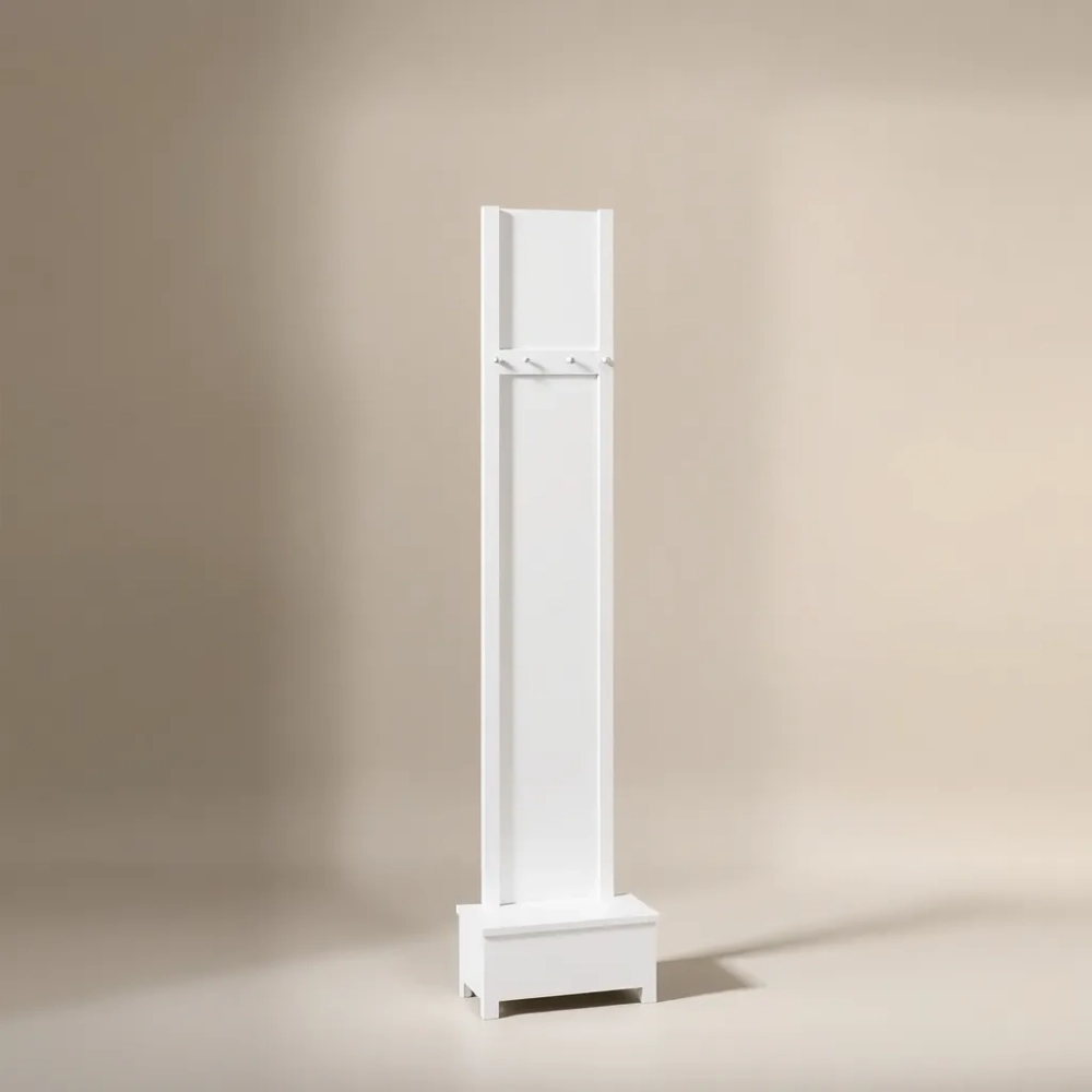 Biały wieszak na ubrania do przedpokoju