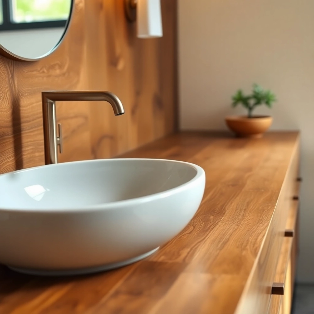 Blat drewniany do łazienki na wymiar