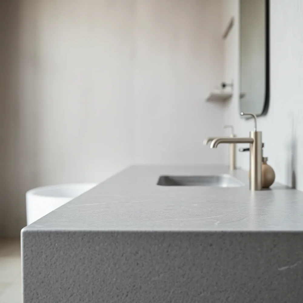 Blat kamienny do łazienki szary