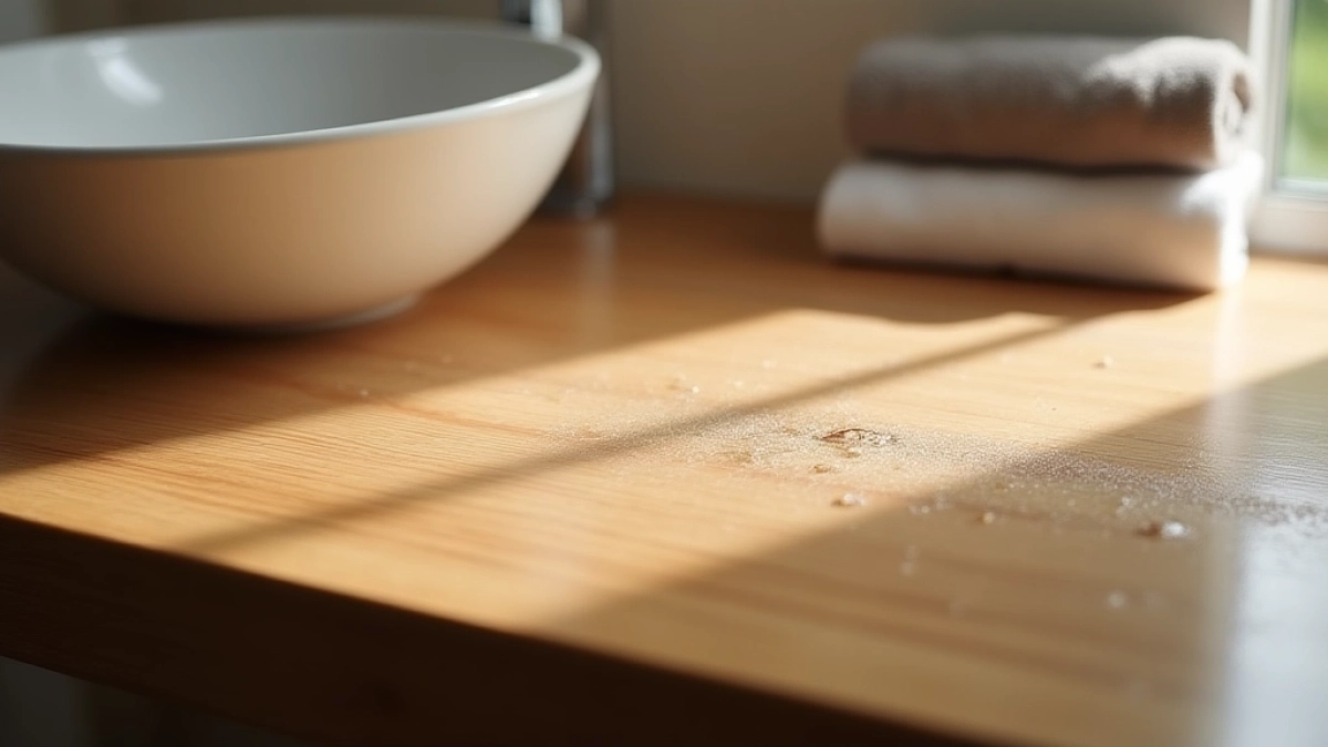 blat łazienkowy z litego drewna