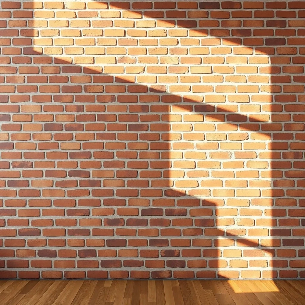 Cegła na ścianie w salonie