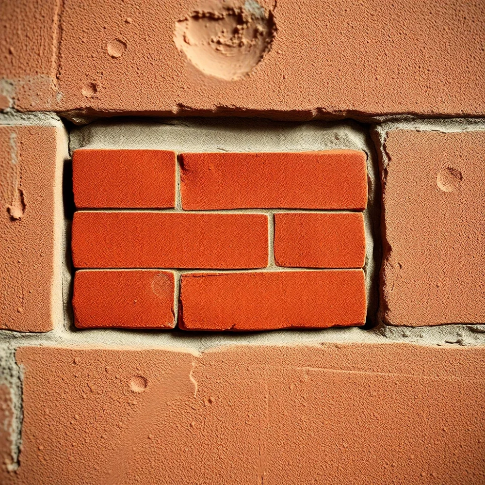 Cegła w przedpokoju w bloku