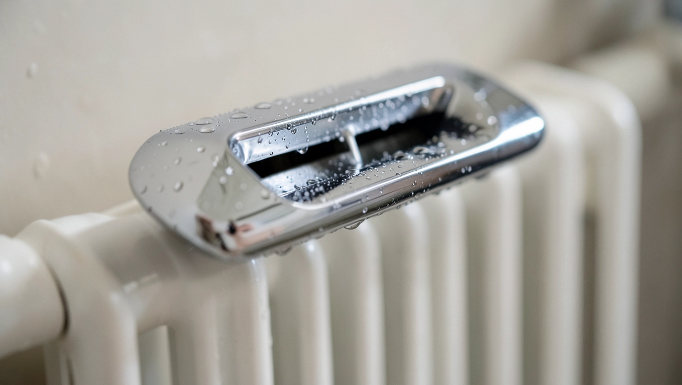 Chromowana obudowa odpowietrznika w łazience