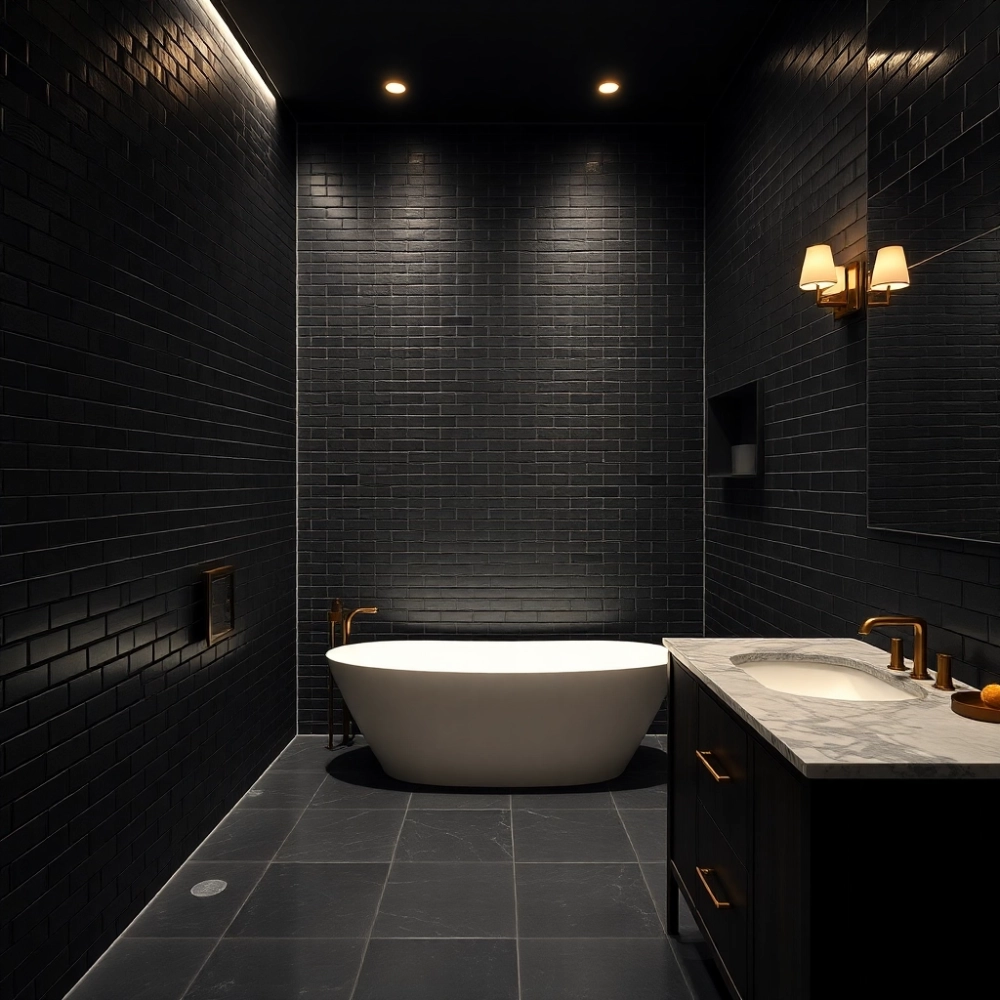 Czarna łazienka  inspiracje