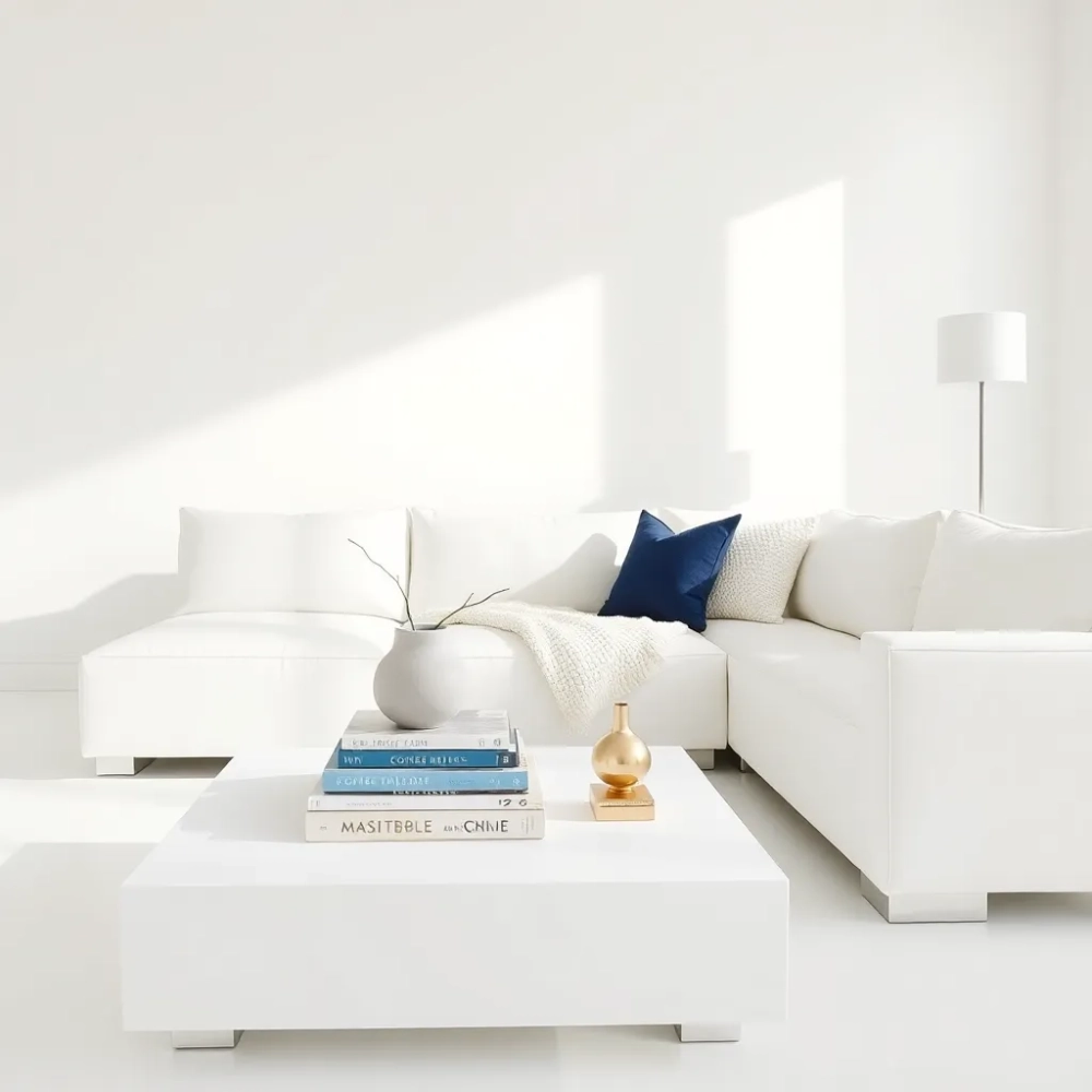 Dodatki do białych mebli w salonie