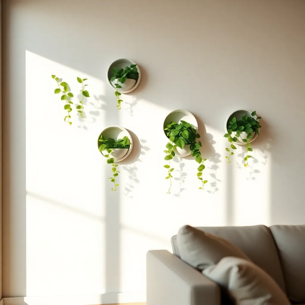 Doniczki na ścianę do salonu