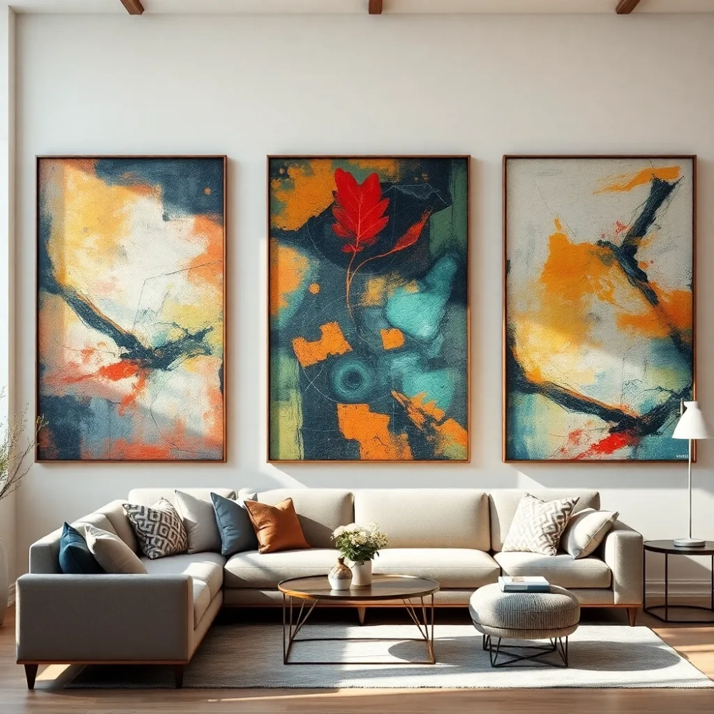 Duże obrazy do salonu w ramach