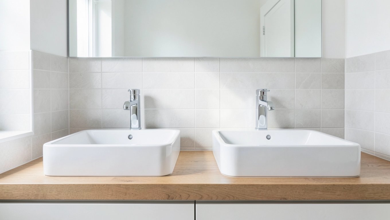 dwie umywalki obok siebie wymiary