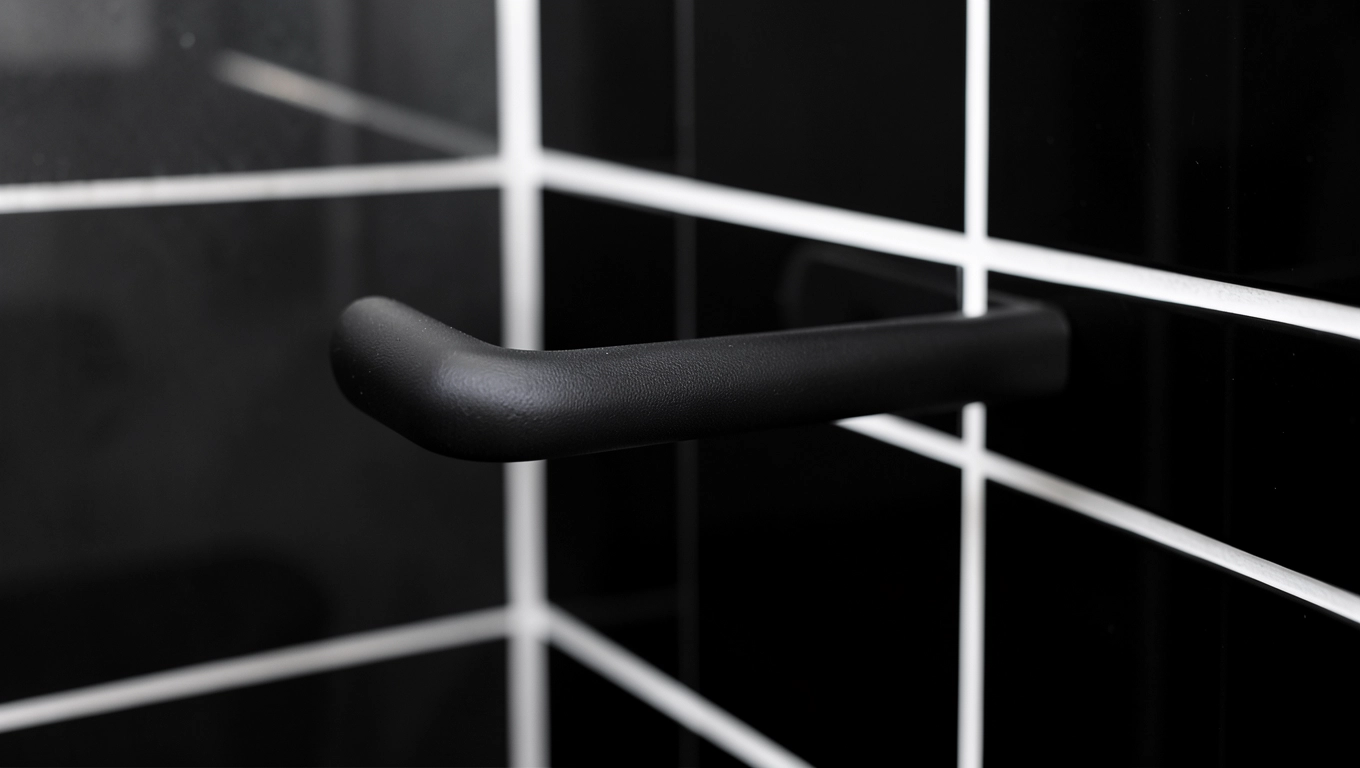 Estetyka czarnego uchwytu w nowoczesnej łazience