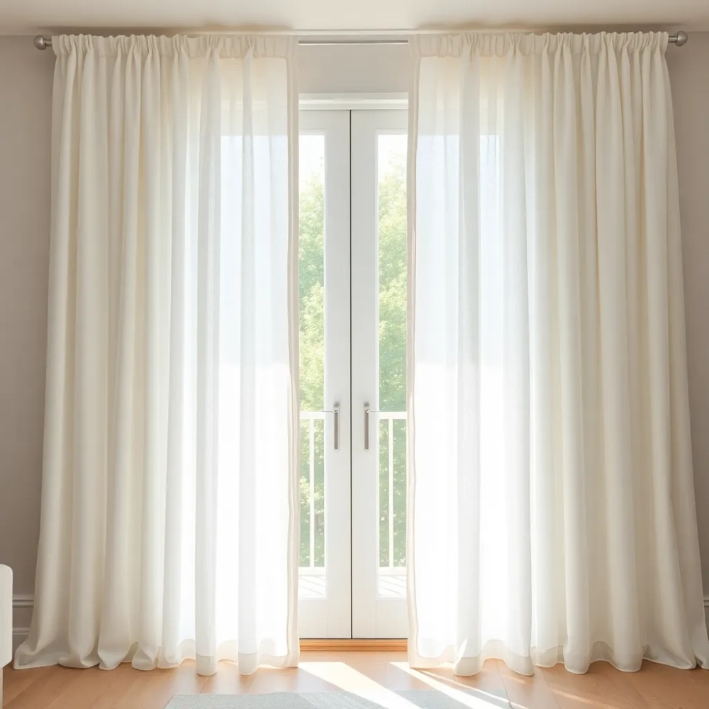 Firany do pokoju dziennego z balkonem