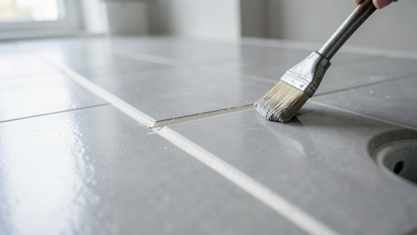 Fugowanie płytek 60x60 na podłodze w łazience