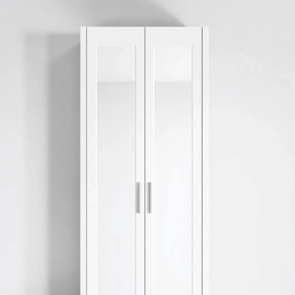 Garderoba do przedpokoju biała z lustrem