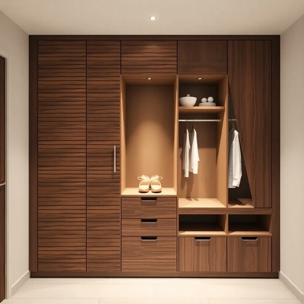 Garderoba do przedpokoju z lamelami