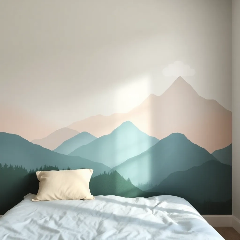 Góry na ścianie w pokoju dziecka