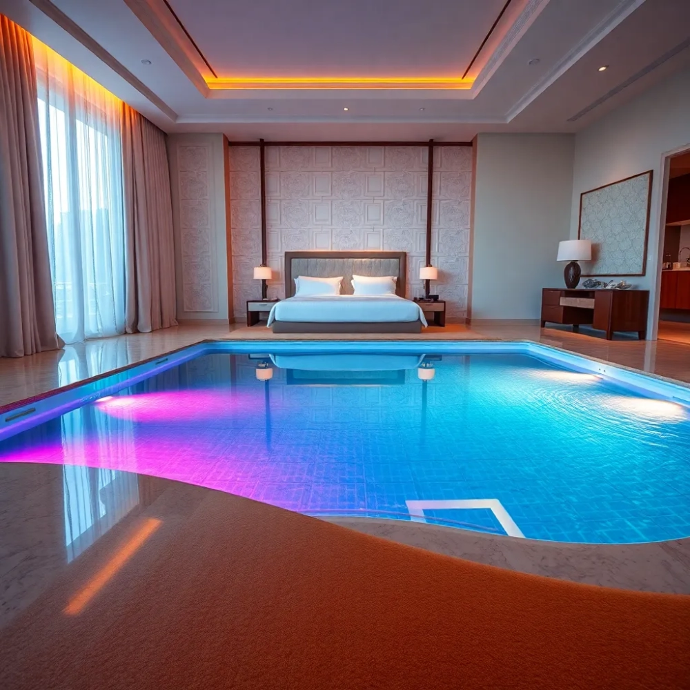 Hotele z prywatnym basenem w pokoju Rainbow