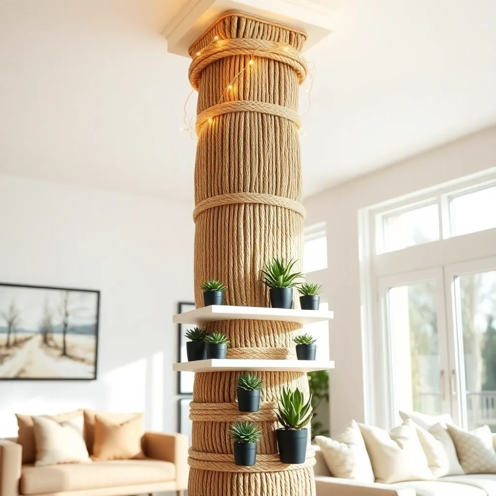 Jak ozdobić słup w salonie