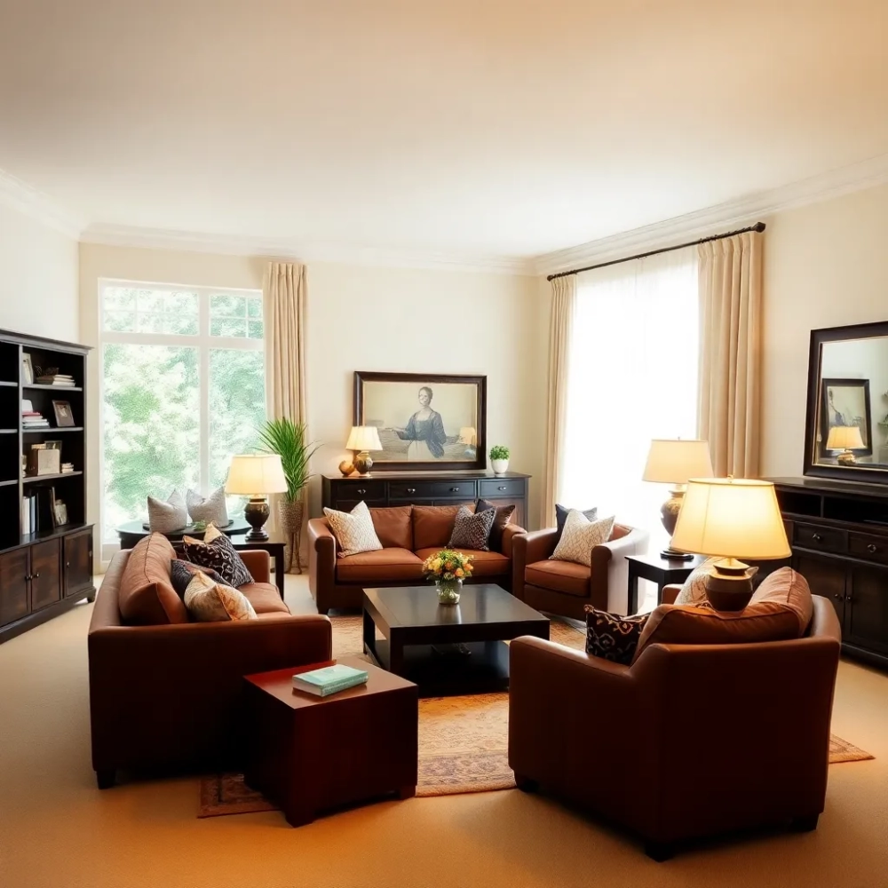 Jak rozjaśnić salon z ciemnymi meblami