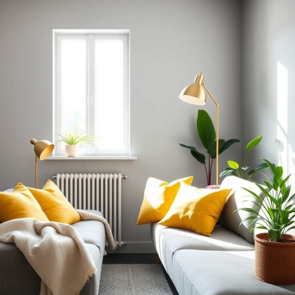 Jak rozjaśnić szary salon