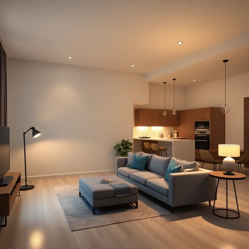 Jak rozmieścić oświetlenie w salonie z aneksem