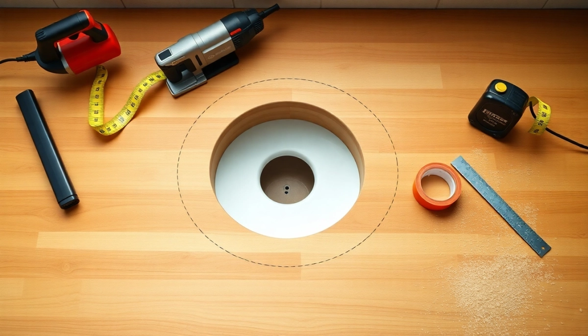 Jak wyciąć otwór w blat pod umywalkę