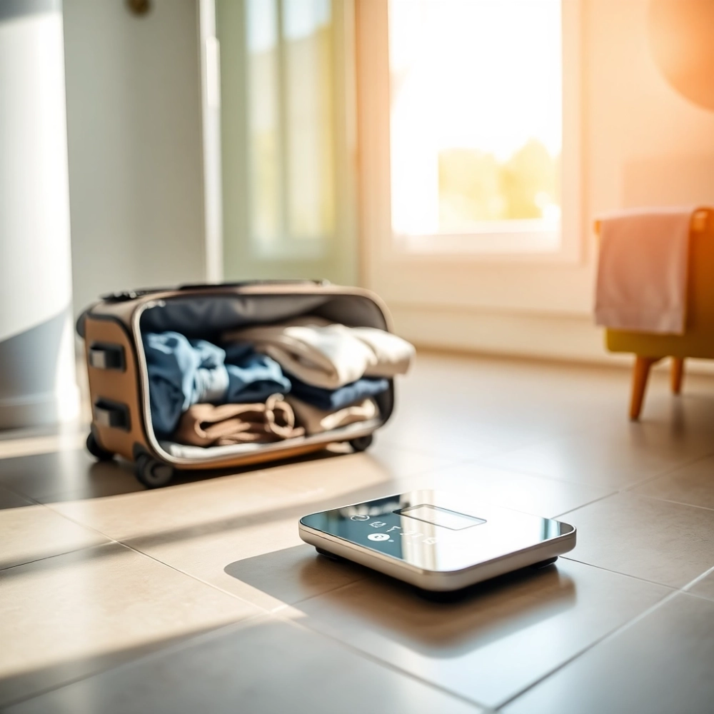 Jak zważyć walizkę na wadze łazienkowej