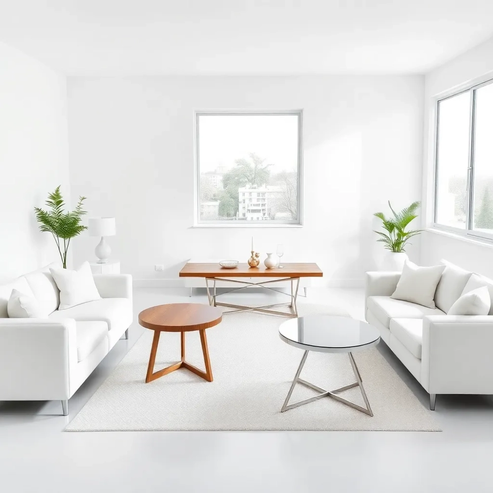 Jaki stół do białych mebli w salonie