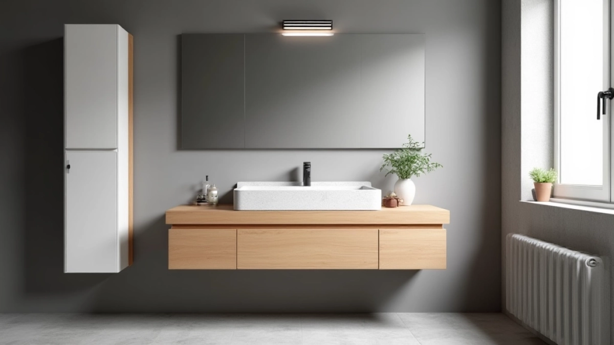 jakie szafki do szarej łazienki