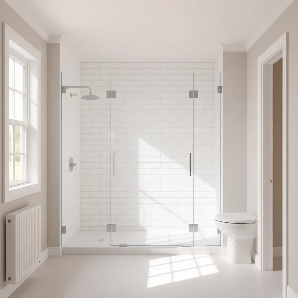 Jasna łazienka z prysznicem inspiracje