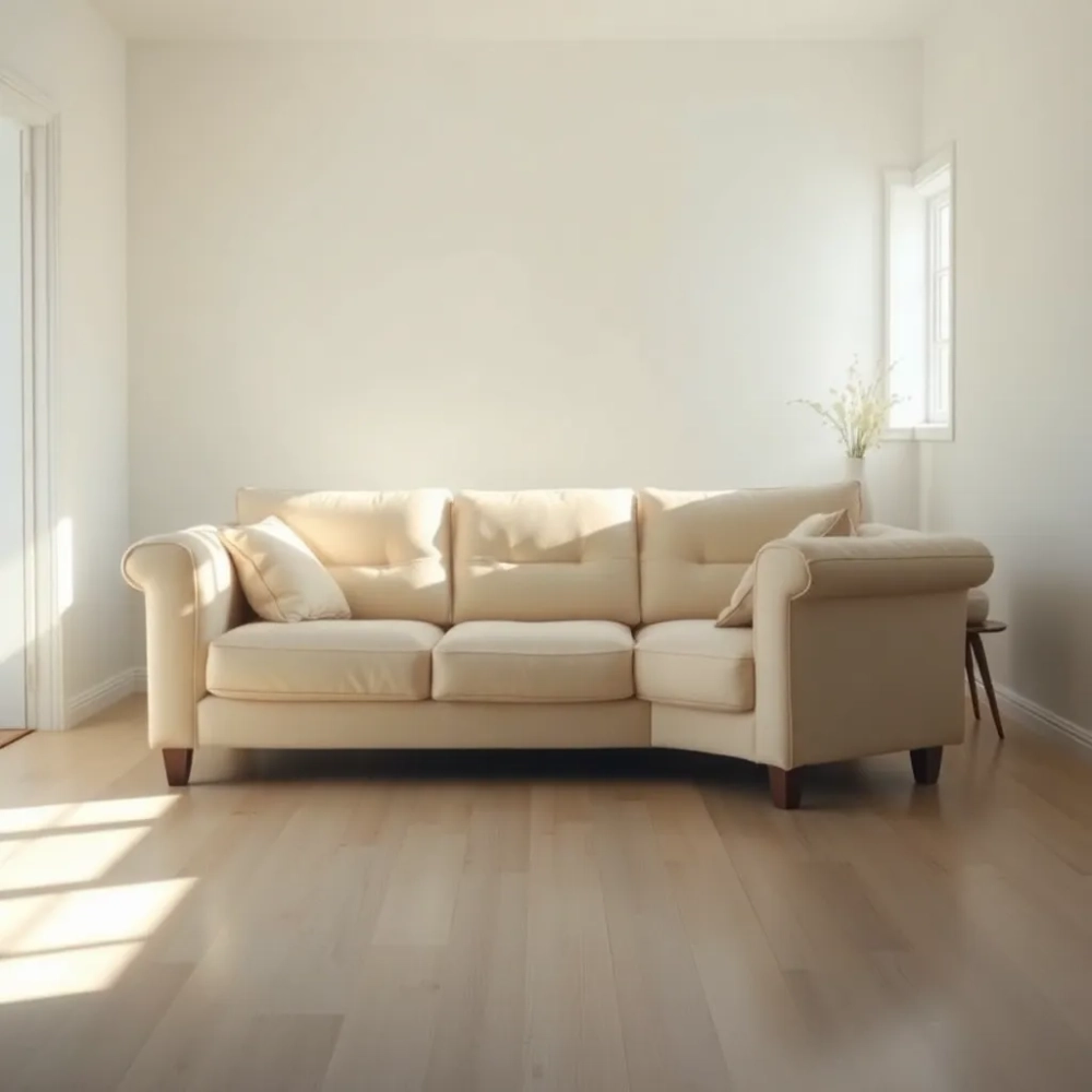 Kanapa na środku małego salonu