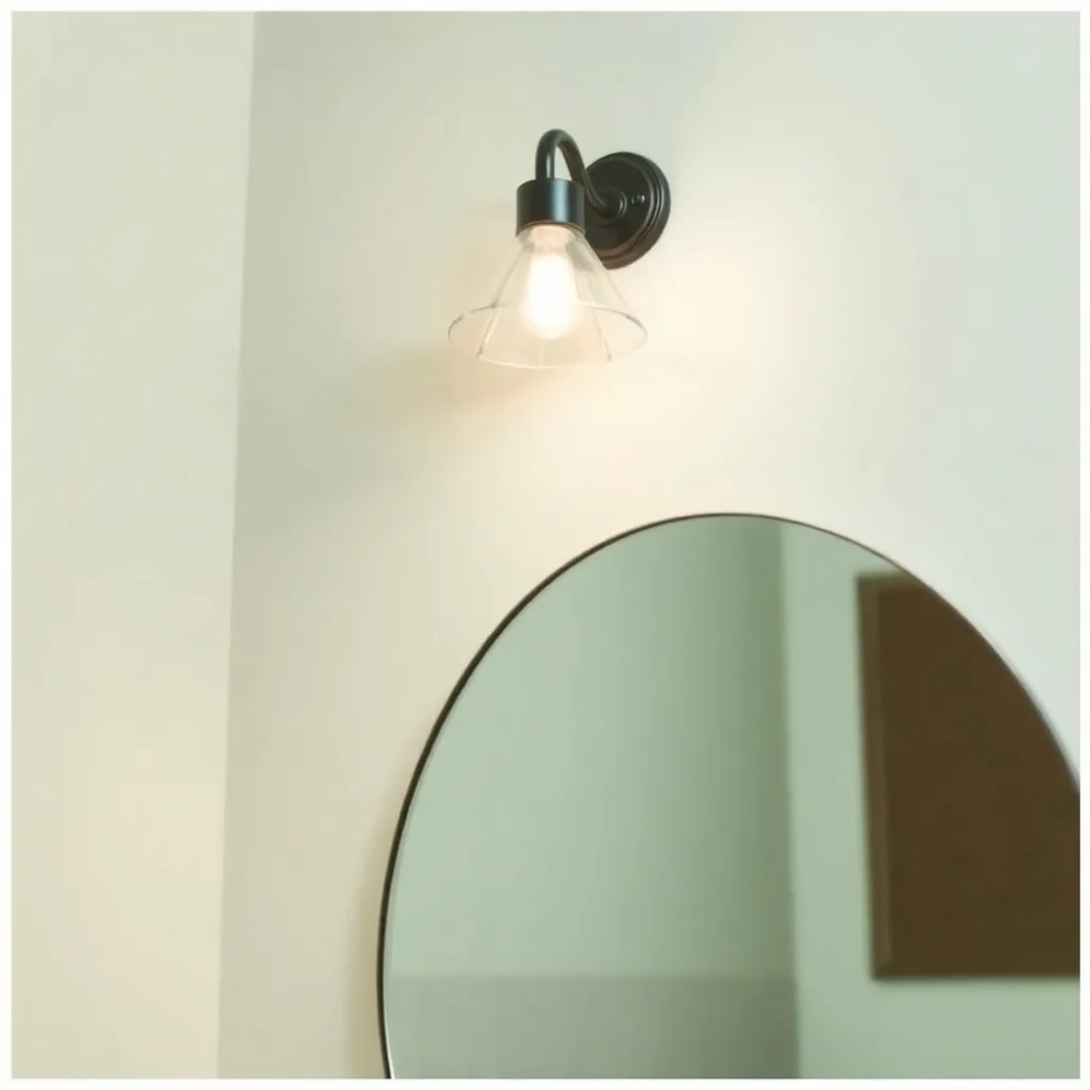 Kinkiet nad okrągłe lustro do łazienki