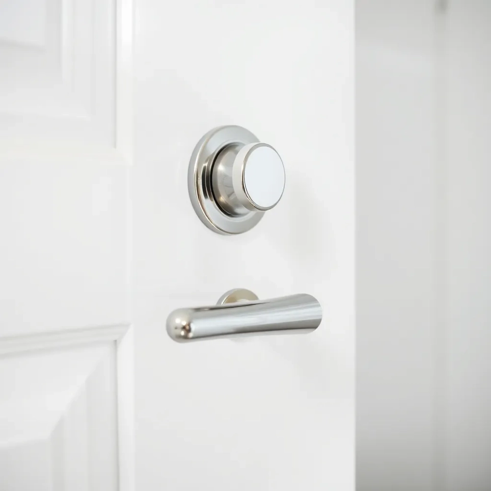 Klamka do drzwi łazienkowych z zamkiem