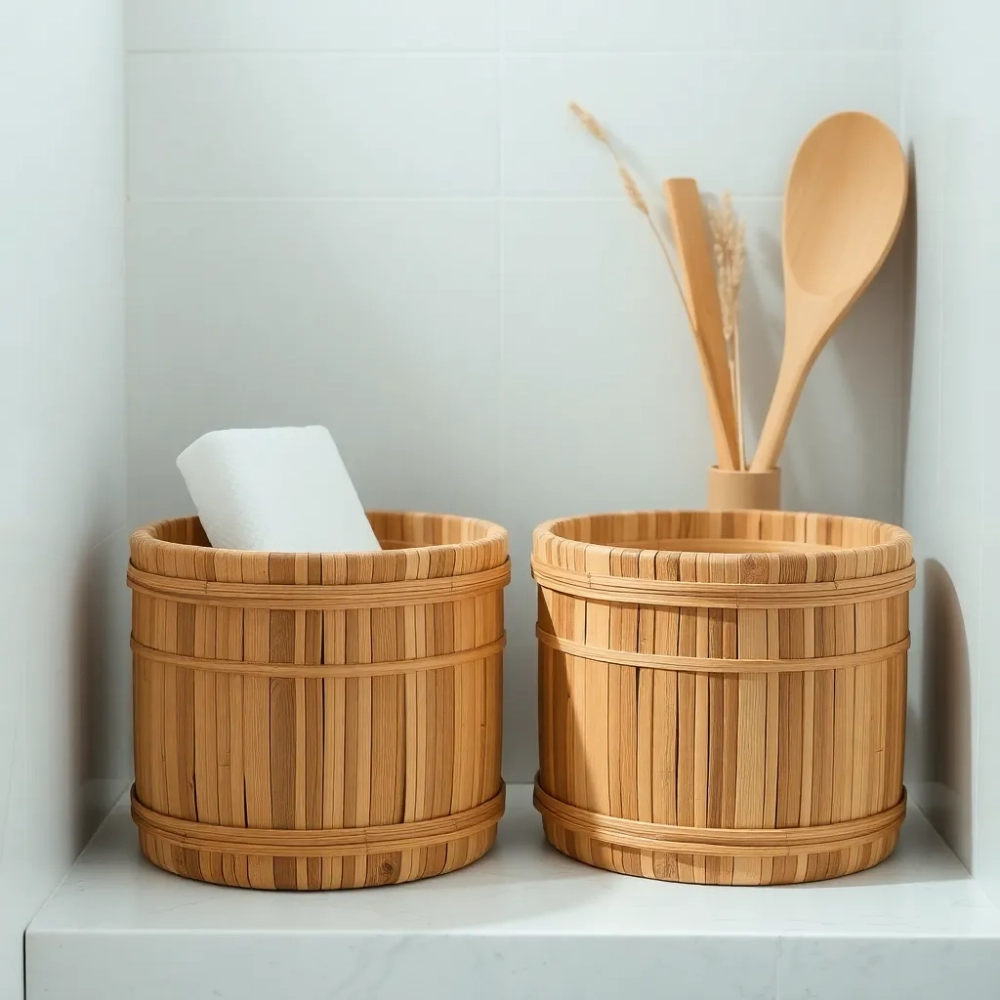Kosze bambusowe do łazienki