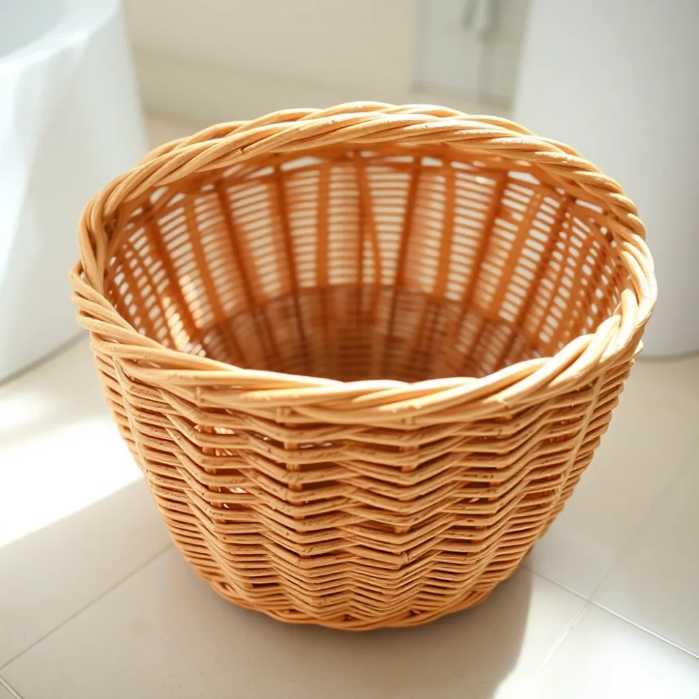 Koszyk wiklinowy zamykany do łazienki