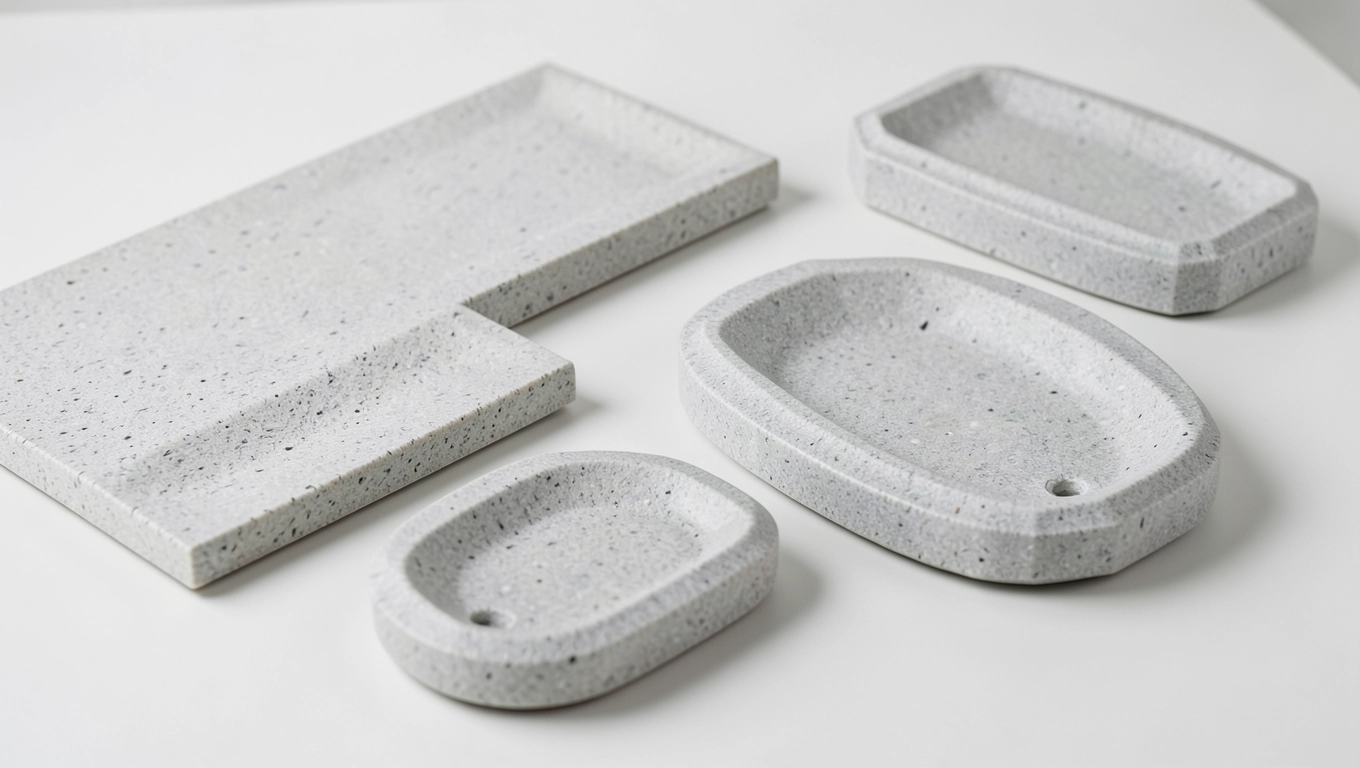 Kształty i formaty blatów umywalkowych z konglomeratu